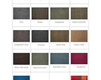 Harris Tweed pure wool quality fabric for Crafts , traditional Scottish heritage fabric in Herringbone & Overcheck, 100% pure wool fabric
