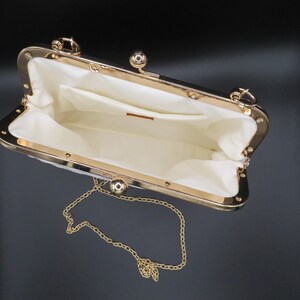 Ivory bridal clutch , Ivory/cream satin handbag, evening clutch , wedding guest clutch image 4