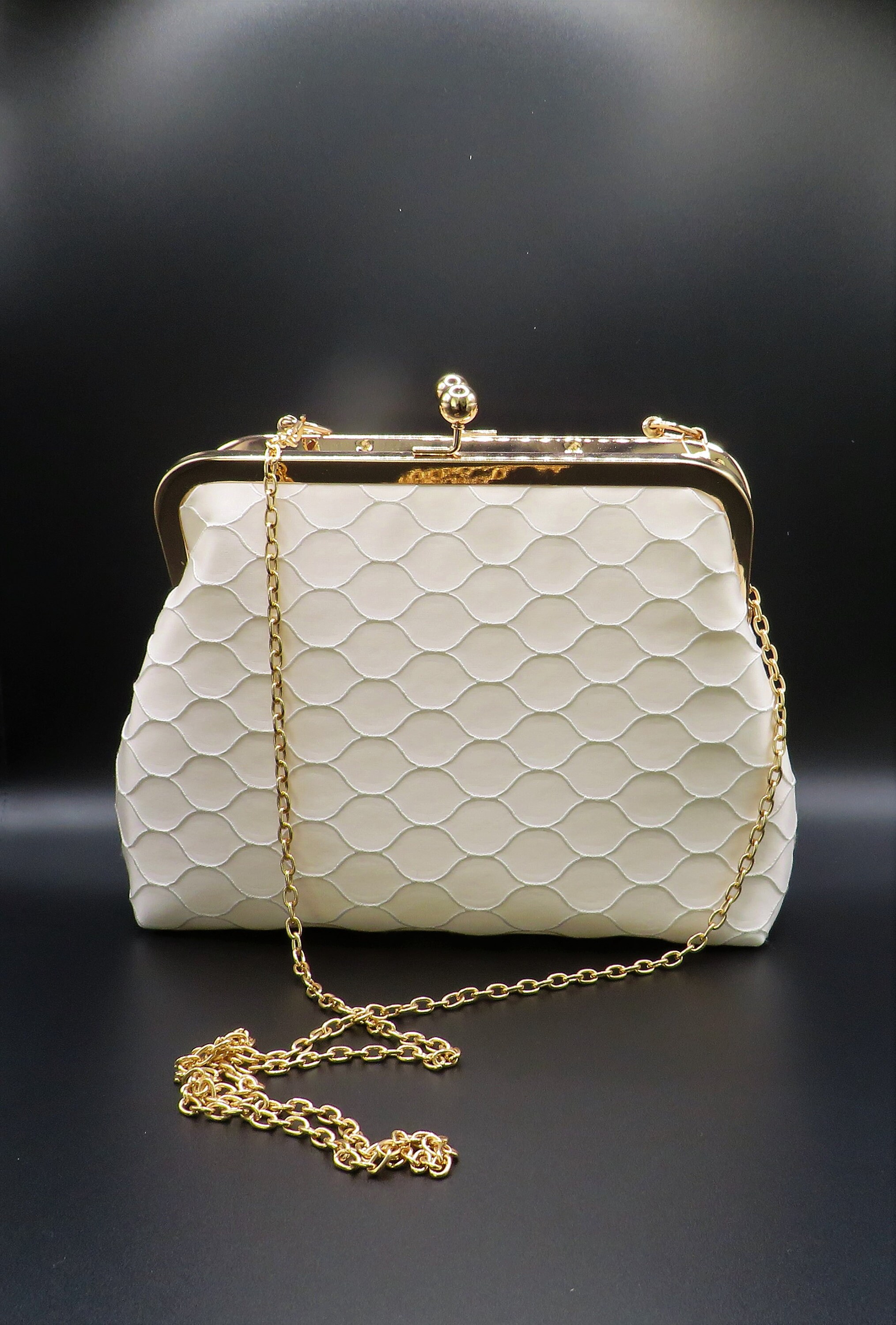 Wedding Clutch Bag Ivory/cream Satin Handbag Evening Clutch 