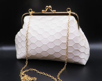 Ivory satin bridal handbag ,ivory/cream evening clutch , wedding guest clutch