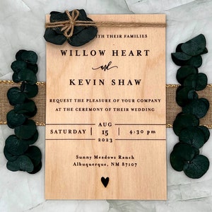 Wooden Wedding Invitation- Maple / Eucalyptus Wooden Luxury Cards Wedding Invites