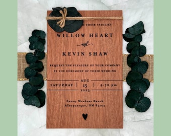 Wooden Wedding Invitation- Sapele / Eucalyptus Wooden Luxury Cards Wedding Invites