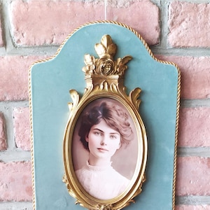 Wall Baroque Photo Frame light Green Blue Gold - SET of 2, Antique Victorian Vintage Home Wall Decoration, Mother&#39;s Day Gift, Wedding Gift
