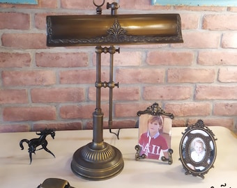 Vintage-Schreibtischlampe aus Messing, verstellbare Bürotischlampe im Art-Deco-Stil