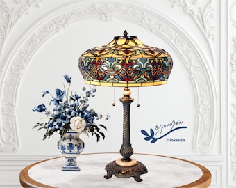 22 インチ チューリップ、ティファニー ランプ、ステンド グラス