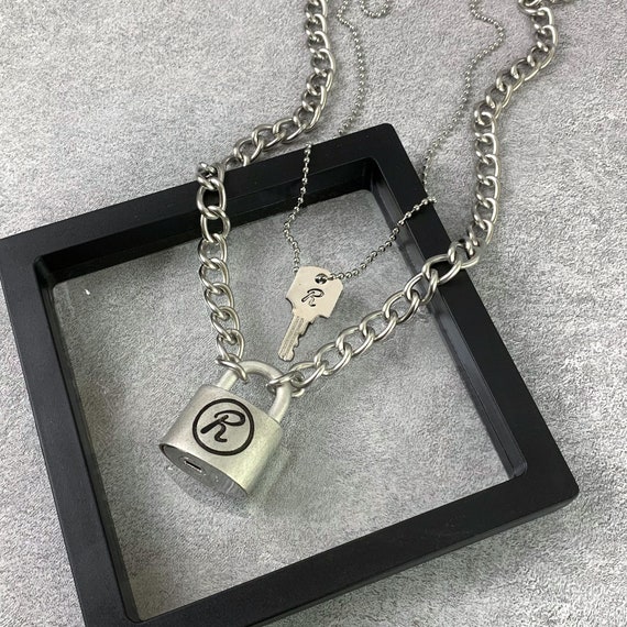 Padlock and Key Necklace silver Lock Necklace r Necklace Set