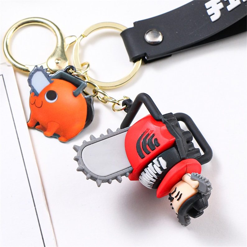 Anime Chainsaw Man Keychain Cute Soft Rubber Pochita Car Etsy UK