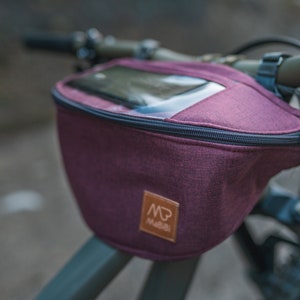 Nerka rowerowa- len śliwkowy/ Bike belt bag - plum linen