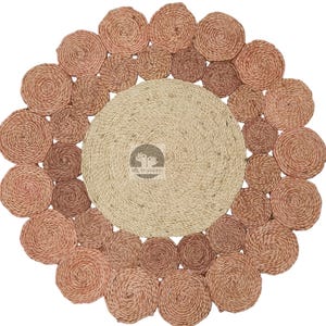 Handmade Jute Round Rug: Braided Moroccan Style, Eco Friendly