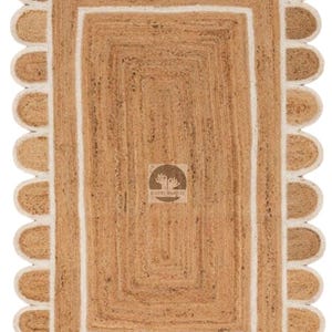Tappeto in juta intrecciato a mano: stile boho marocchino, 5 x 8 piedi