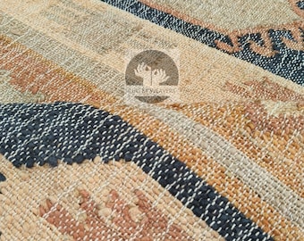Hand Braided Jute Dhurrie Rug: Vintage Moroccan Style