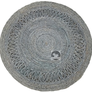 Handmade Braided Jute Round Rug: Bohemian Moroccan Style