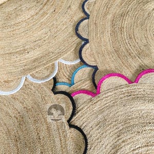 Handmade Braided Jute Round Rug: Bohemian Moroccan Style