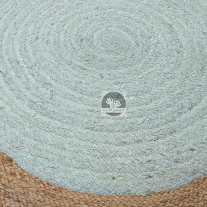 Hand Braided Round Jute Rug: Natural Fiber Moroccan Decor