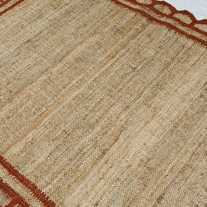 Tappeto in juta intrecciato a mano: stile boho marocchino, fibra naturale (4 x 6 piedi)