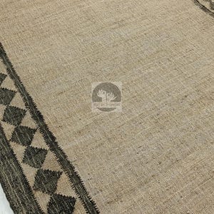 Tappeto Dhurrie in juta fatto a mano: tessuto piatto in fibra naturale, 5 x 8 piedi