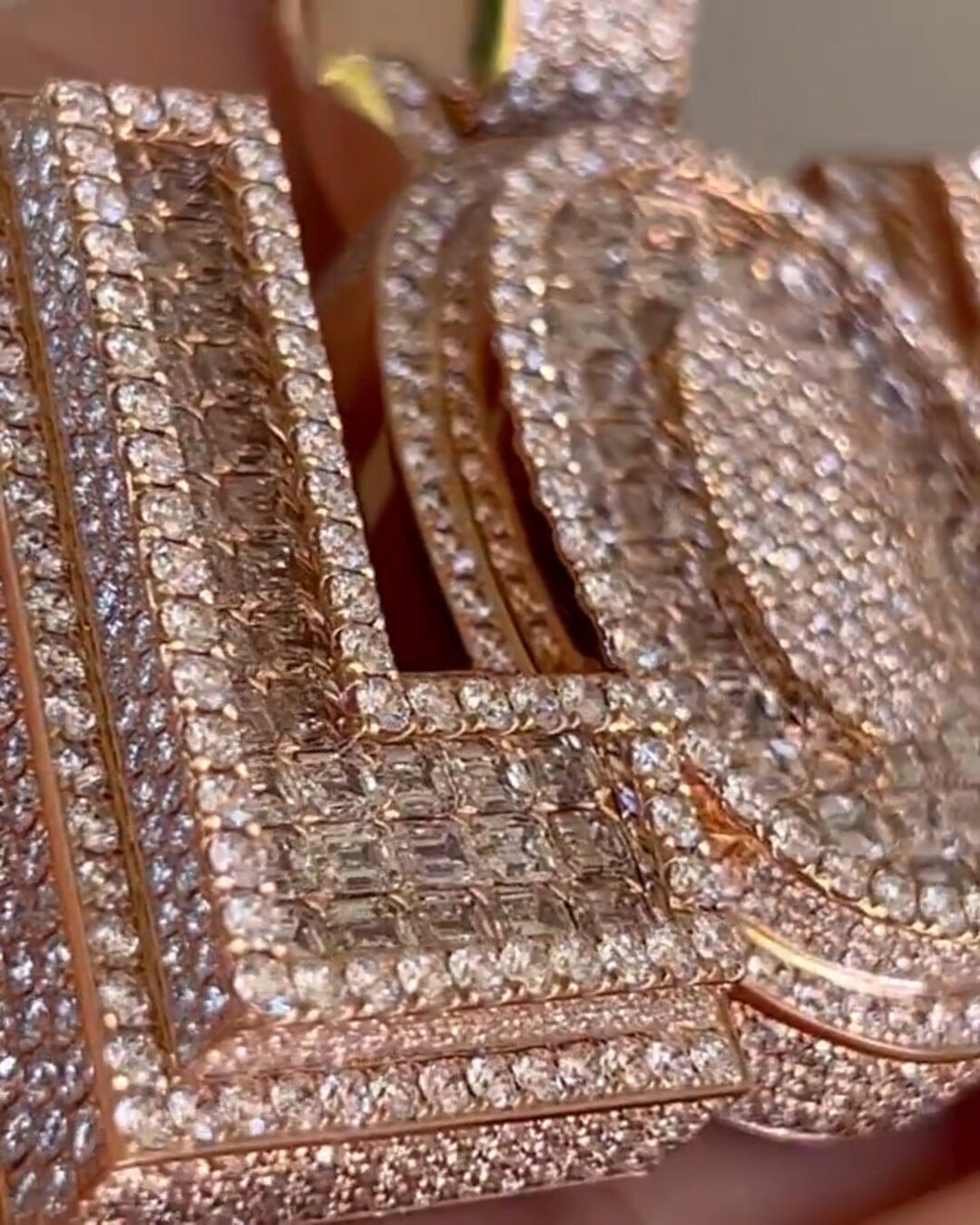 Rose Gold Hip Hop Jewelry Custom LOE Design Pendant Made With Etsy