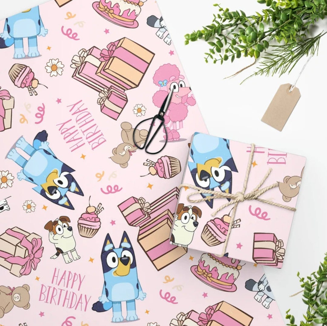 Bluey Gift Wrap Bluey Wrapping Paper Bluey Birthday Bluey Etsy