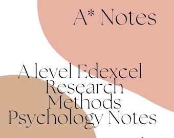 Research Methods Psychology Edexcel A level Notes
