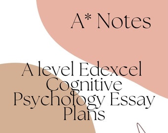 Cognitive Psychology Edexcel A level Essay Plans