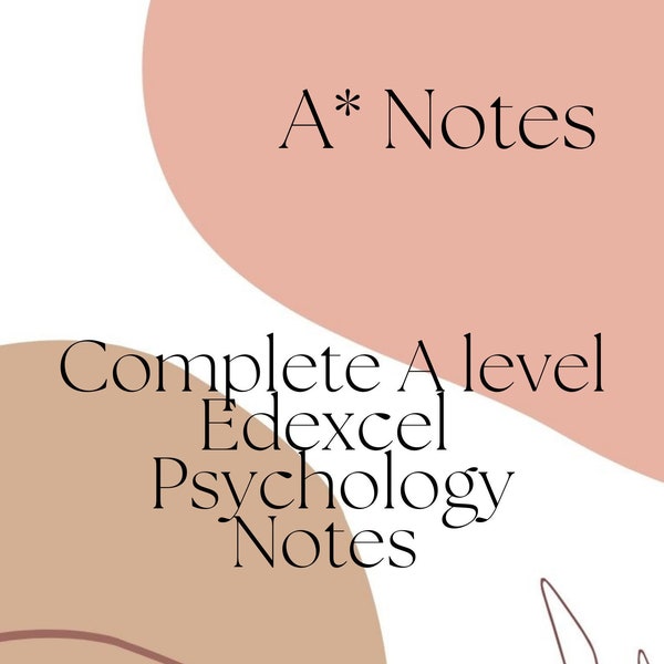 Vollständige Edexcel A level Psychology Notes