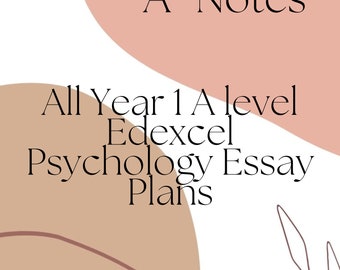 All Year 1 A Level Edexcel Psychology Essay Plans