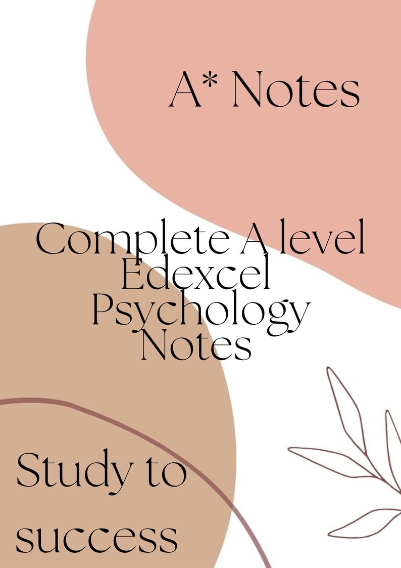 Complete Edexcel A level Psychology Notes image 1
