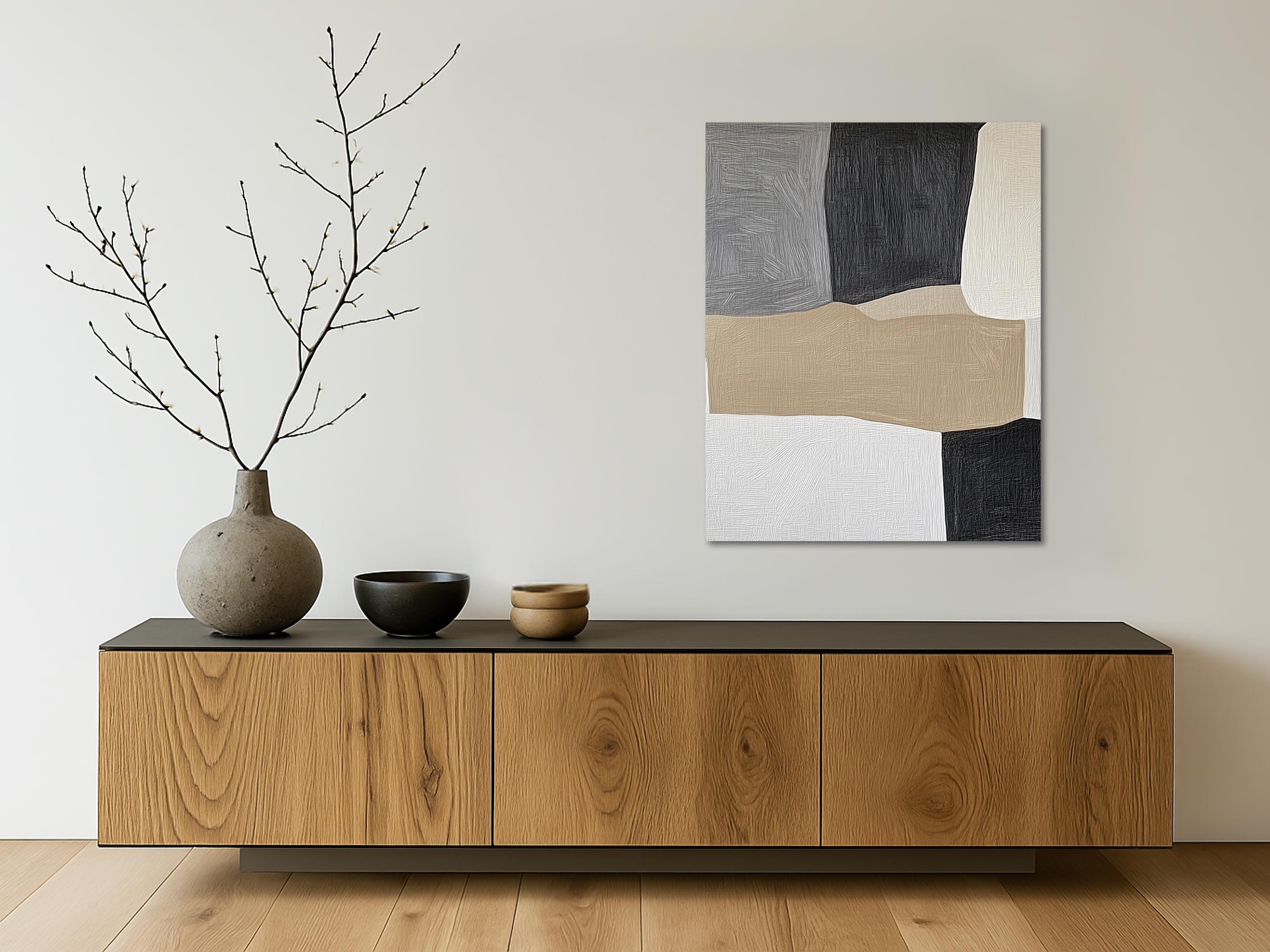Japandi Elemental Harmony Wooden Wall Art,minimalist Abstract Wall ...