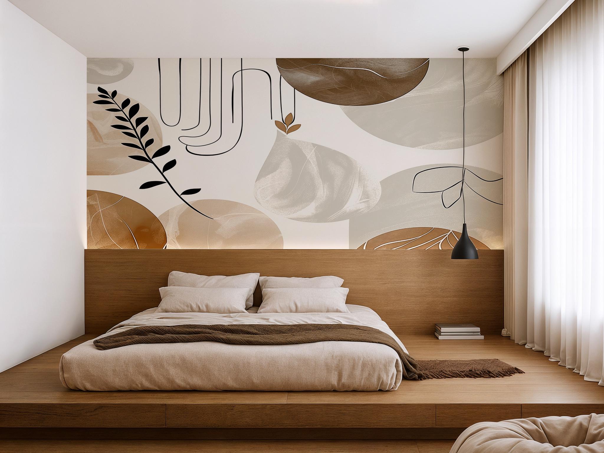 View of Mori Elegance Wallpaper,japandi Style,scandi,japanese Design,wall Decor ...
