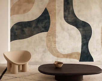 Michi Balance Wallpaper,Japandi Style,Scandi,Japanese Design,Wall Decor,Peel&Stick,Mural Wallpapers,Minimalist,Decor,Interior,Wabi-Sabi,Zen
