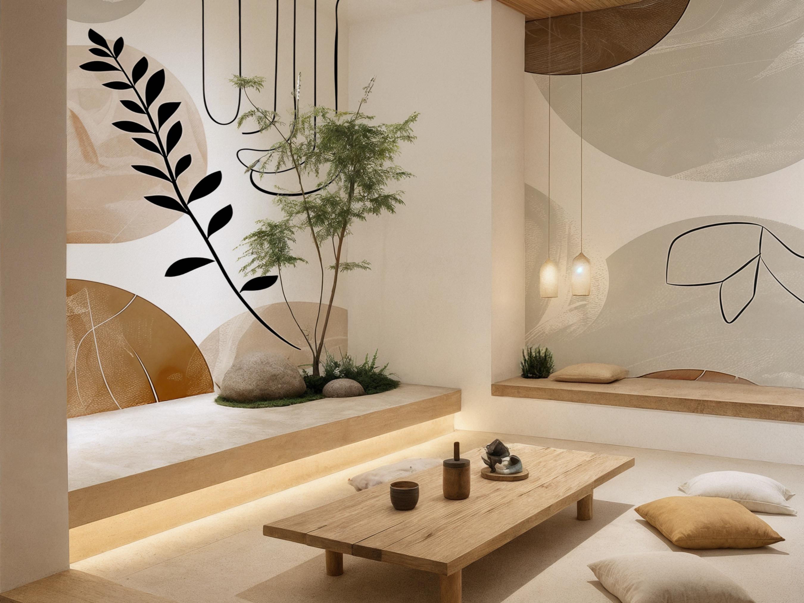 View of Mori Elegance Wallpaper,japandi Style,scandi,japanese Design,wall Decor ...