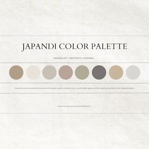 Japandi Style Interior Color Palette,Japanese Nordic Scandinavian Paint Color,Wabi Sabi Home Decor,Minimalist Earthy Color,Eco-Friendly