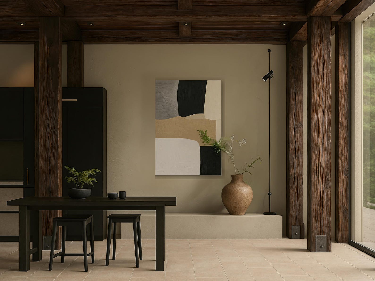 Japandi Elemental Harmony Wooden Wall Art,minimalist Abstract Wall ...