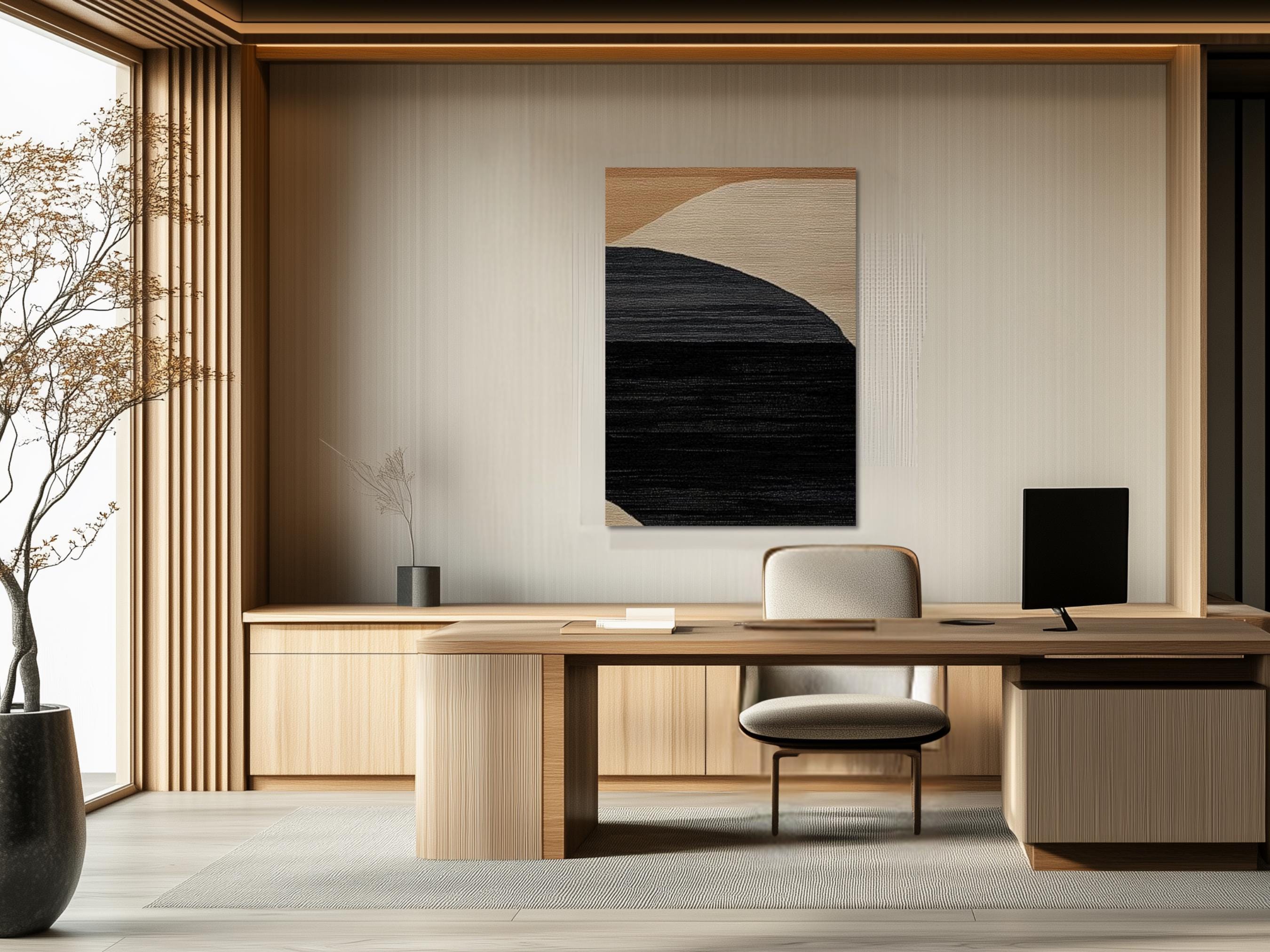 Japandi Sunset Waves Wood Wall Art,japanese Wabisabi Art,minimalist ...
