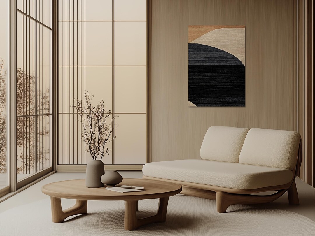 Japandi Sunset Waves Wood Wall Art,japanese Wabisabi Art,minimalist ...