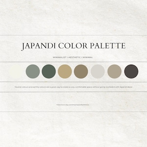 Japandi Style Interior Color Palette,Japanese Nordic Scandinavian Paint Color,Wabi Sabi Home Decor,Minimalist Earthy Color,Eco-Friendly