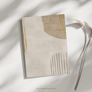 Stampa artistica Japandi Serene Threads, arte minimalista astratta, decorazione murale scandinava, arte zen giapponese, poster WabiSabi, arte murale stampabile