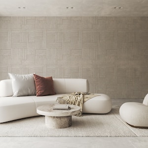 Japandi Zen Weave Design Traditional Non-Pasted Wallpaper,Peel & Stick,Neutral Geometric,Home Decor,Minimalist Abstract Interior,Zen,Scandi