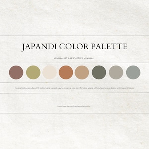 Japandi Style Interior Color Palette,Japanese Nordic Scandinavian Paint Color,Wabi Sabi Home Decor,Minimalist Earthy Color,Eco-Friendly image 1