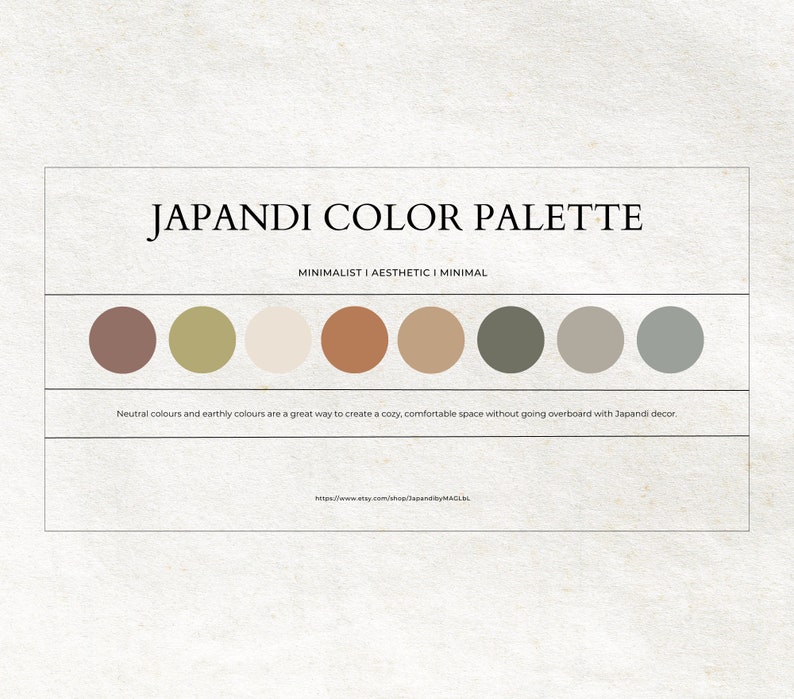 Japandi Style Interior Color Palette,Japanese Nordic Scandinavian Paint Color,Wabi Sabi Home Decor,Minimalist Earthy Color,Eco-Friendly image 1