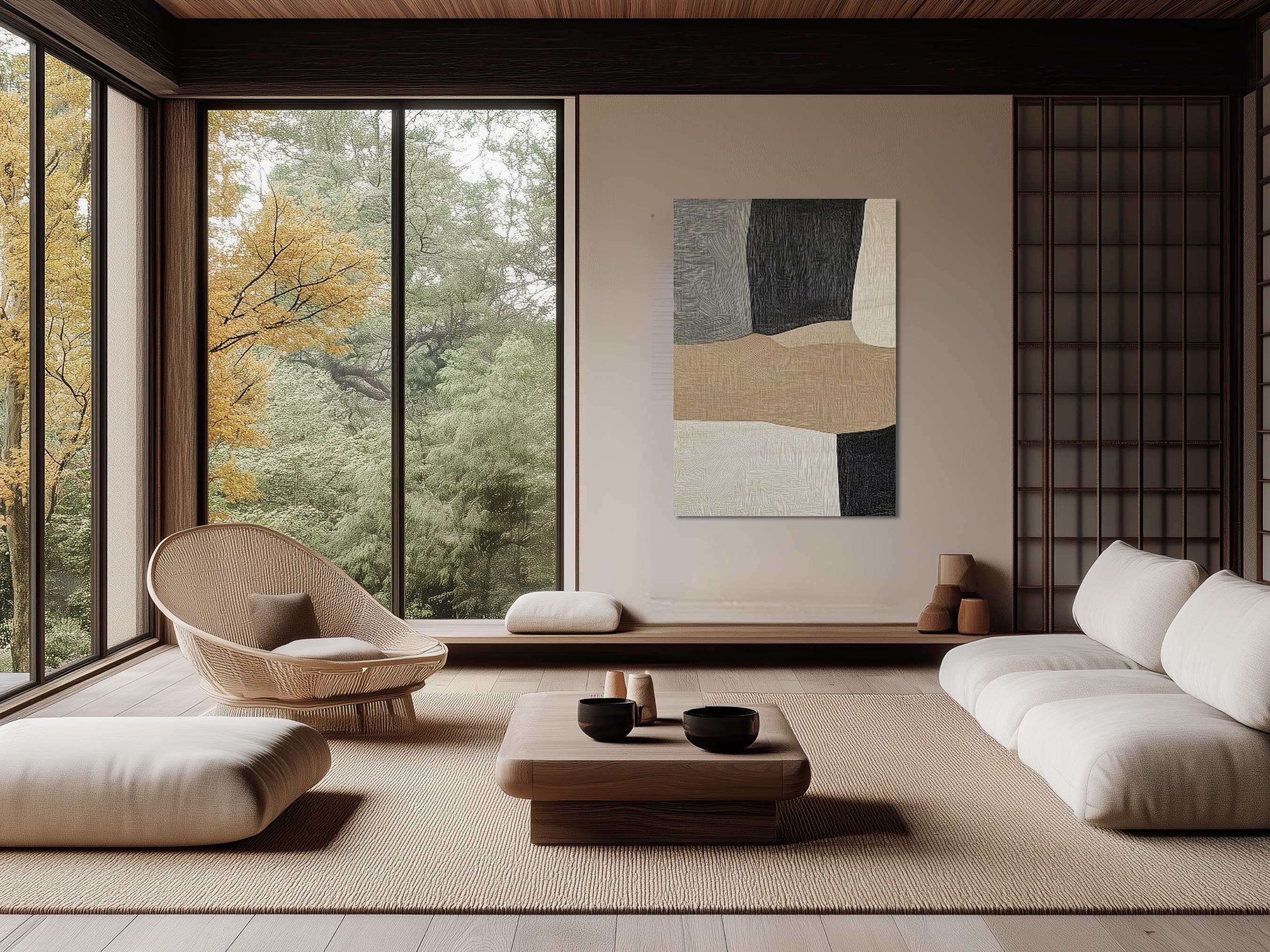 Japandi Elemental Harmony Wooden Wall Art,minimalist Abstract Wall ...