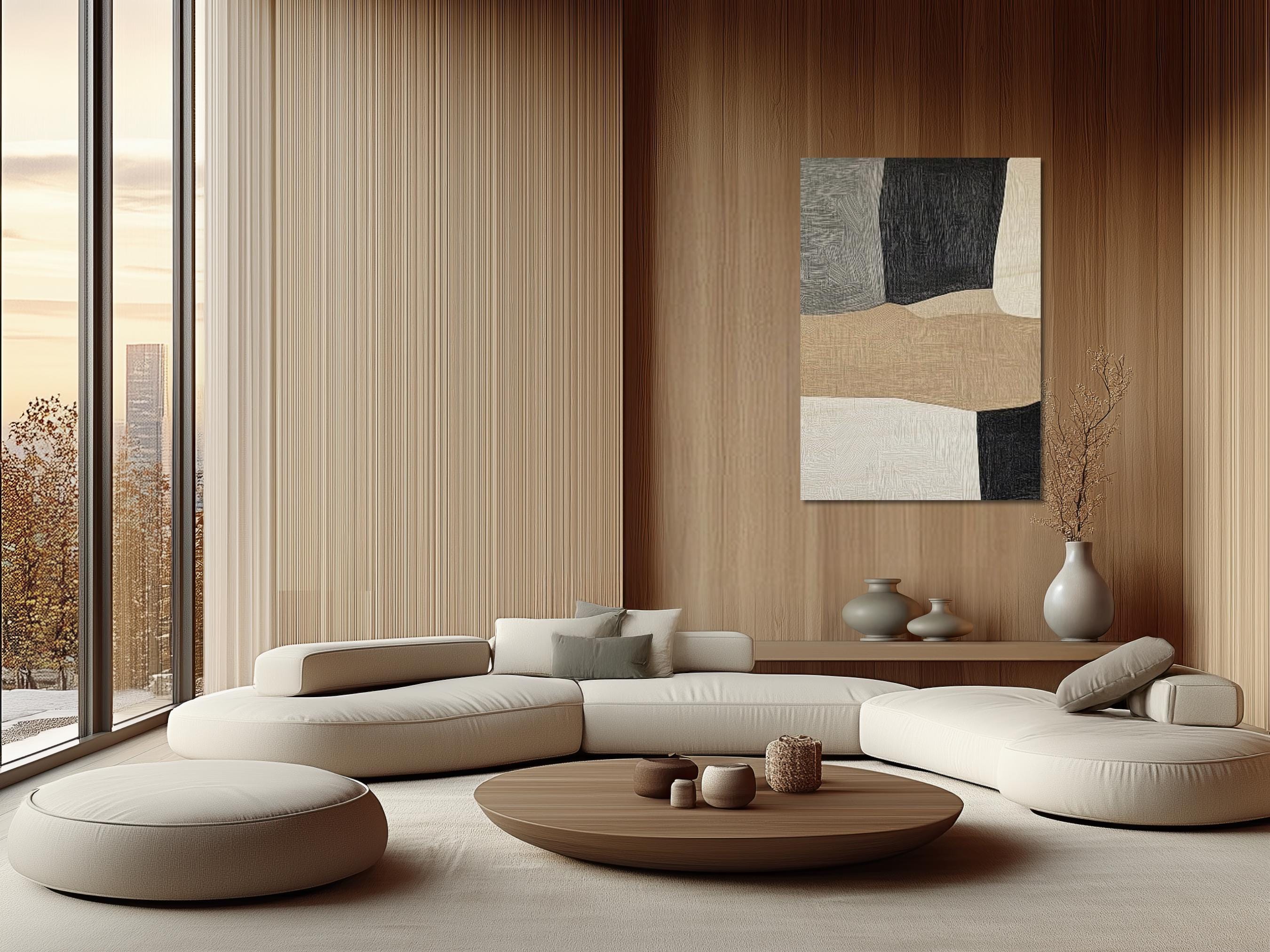 Japandi Elemental Harmony Wooden Wall Art,minimalist Abstract Wall ...