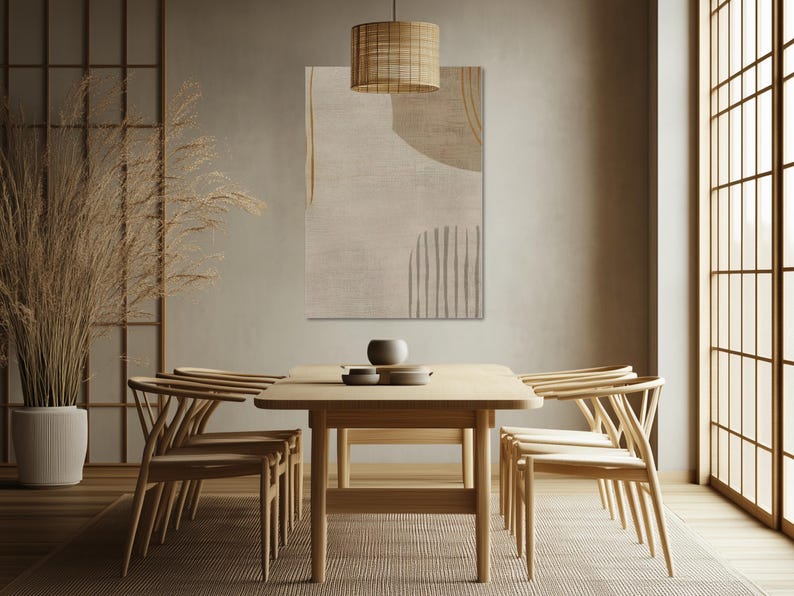 Japandi Serene Threads Wood Wall Art,japanese Wabisabi Wall Decor ...