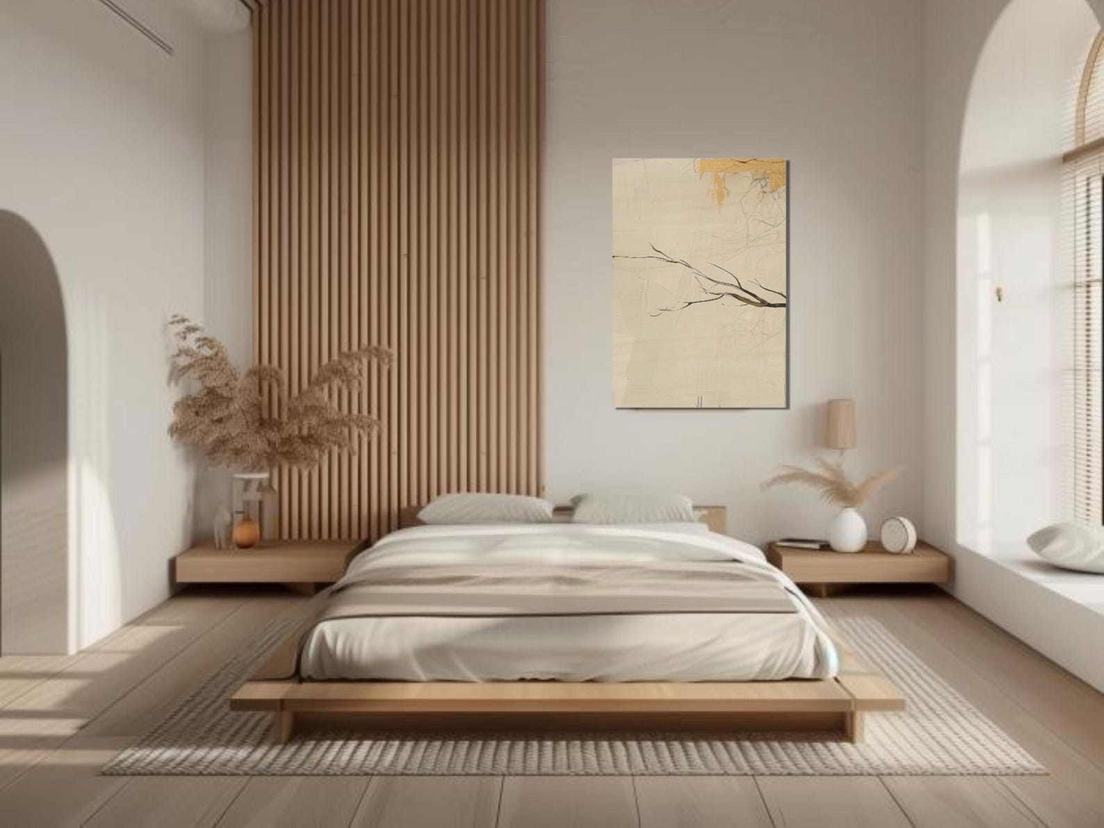 Japandi Quiet Branches Wooden Wall Art,japanese Wabisabi Interior ...