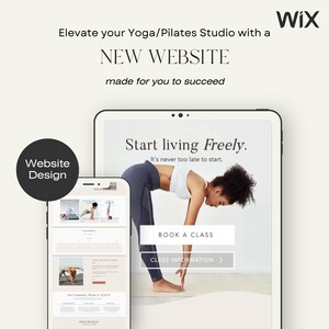 Wix Website Template Yoga Coach, Fitness Wix Website, Wix Template with Booking, Minimalist Website Template with Services & Shop for Yoga