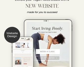 Wix Website Template for Yoga, Minimalist Design with Booking