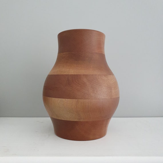 Walnut Wood Vase Handturned Tall Vases Minimalist Flower Etsy