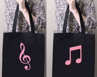 Unisex Tote Bag MUSIC NOTE - Reusable Shopping Bag Student Bag