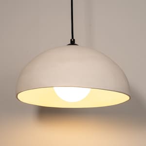 Handmade Wabi Sabi Ceramic Pendant Lamp: Beige Textured Chandelier