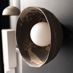 Handcrafted Ceramic Wall Sconce: Rustic Home Decor Light